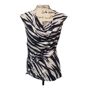 Animal print with rouching blouse